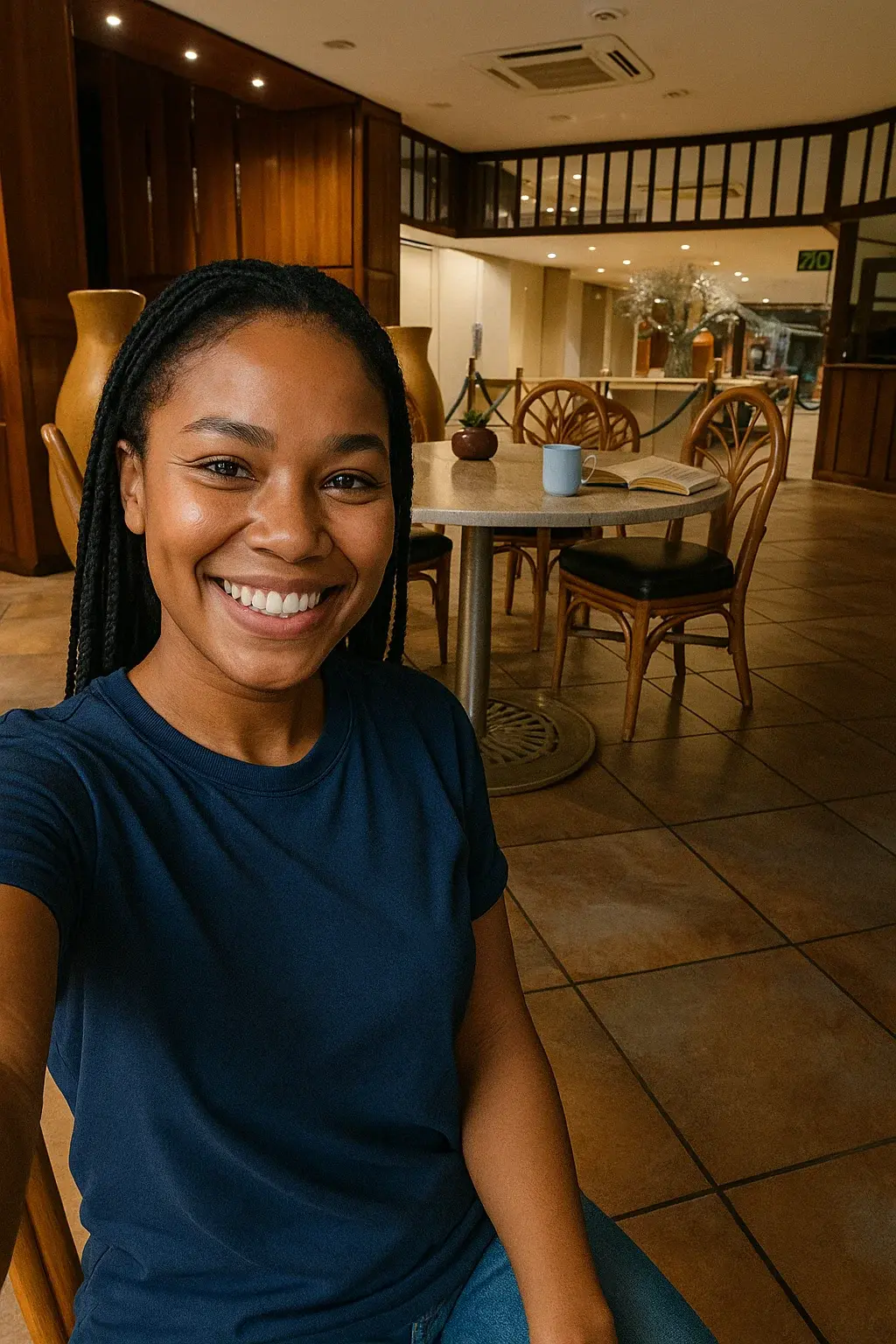 stundent in dining room