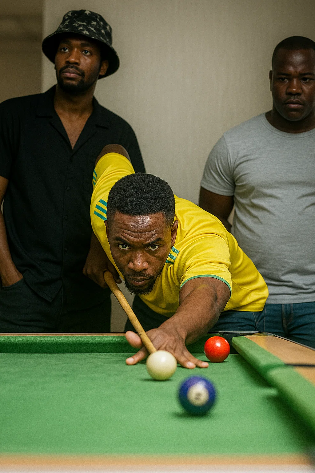 Residents playing pool